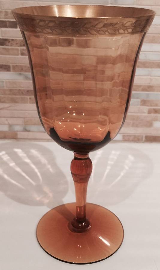 Laurel - Amber (Unknown Stem) Wine Glass by Tiffin-Franciscan-1