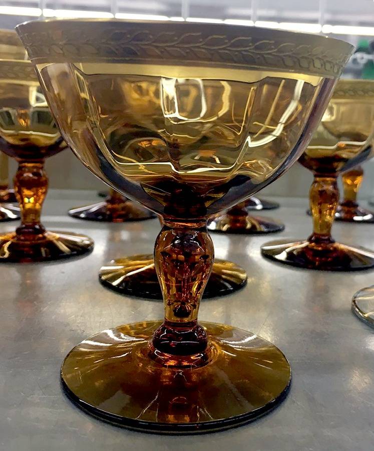 Laurel - Amber (Unknown Stem) Low Sherbet by Tiffin-Franciscan-1