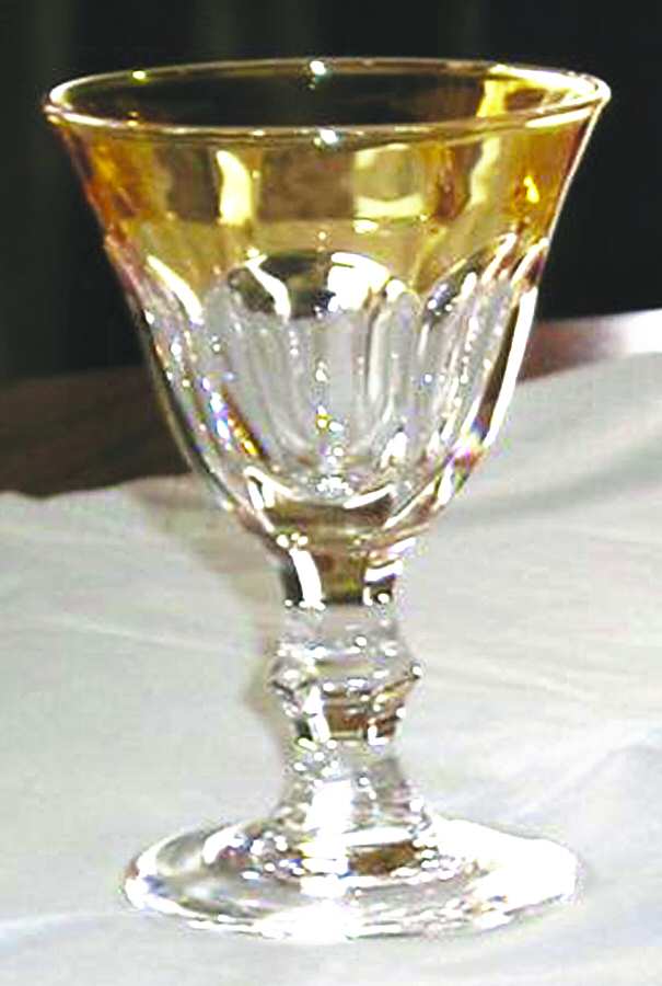 UNK2630 Yellow Flashed Cordial Glass by Unknown Manufacturer-1