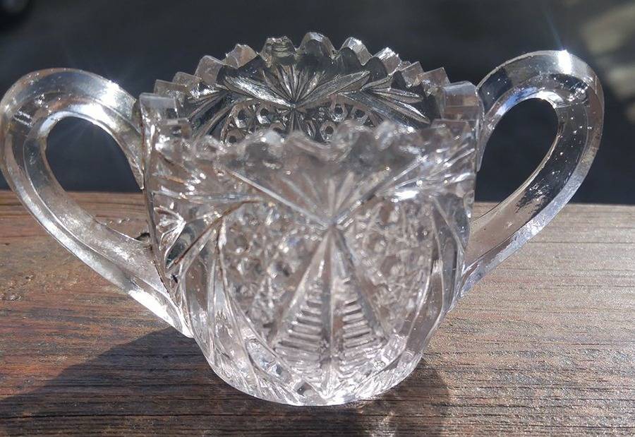 Heart Plume Child's Open Sugar by US Glass-1