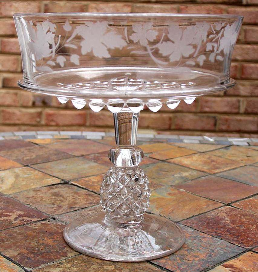 Pavonia Engraved 1 Compote by US Glass-1