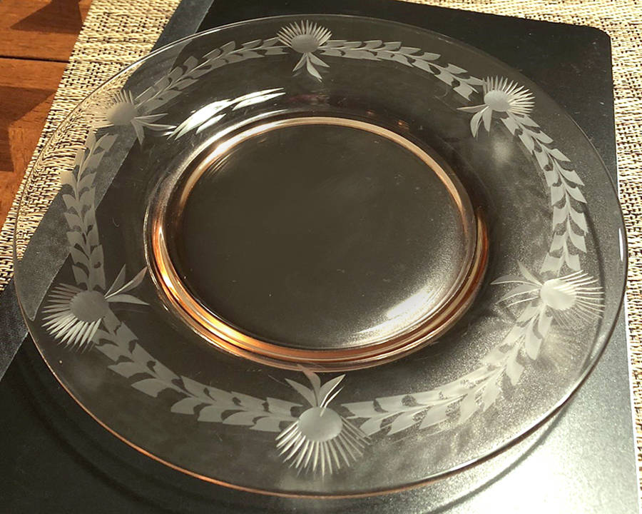 UNK3050 Pink Salad Plate by Unknown Manufacturer-1