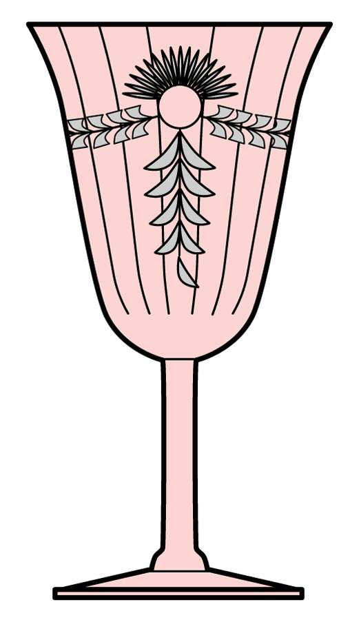 UNK3050 Pink Water Goblet by Unknown Manufacturer-1