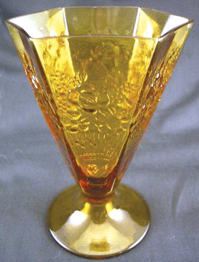 Floradora Amber Water Goblet by Unknown Manufacturer-1