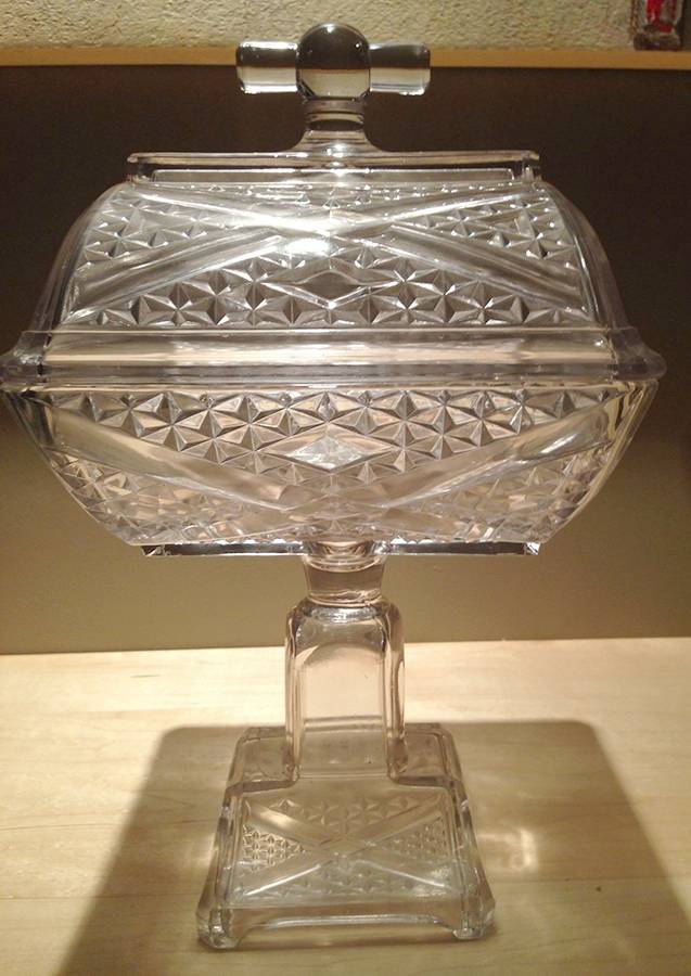 Ashman 11" Square Compote & Lid by Adams & Co-1