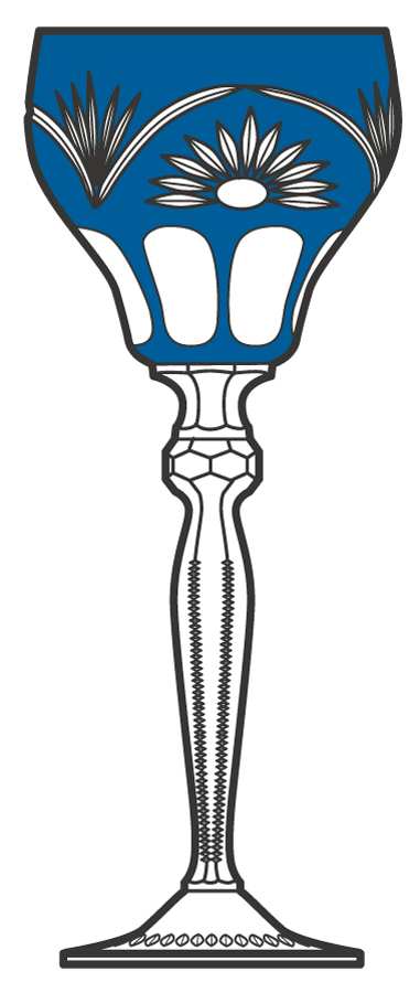 Unk3128 Cobalt Blue Water Goblet by Unknown Manufacturer-1