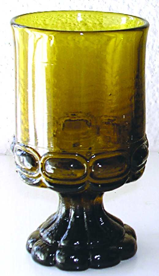 UNK3410 Olive Green Wine Glass by Unknown Manufacturer-1