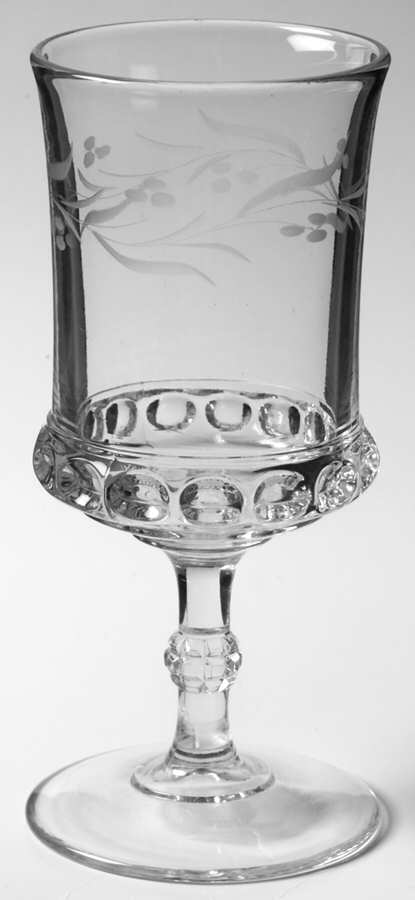 Dakota Cut Berries Leaves Water Goblet by US Glass-1