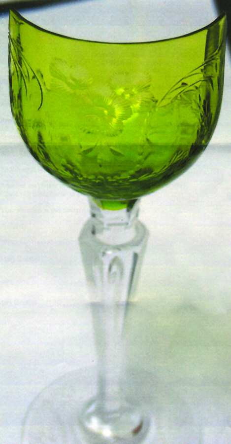 UNK2508 (Green) Water Goblet by Unknown Manufacturer-1