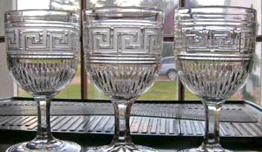 Roman Key Water Goblet by Union Glass Company-1