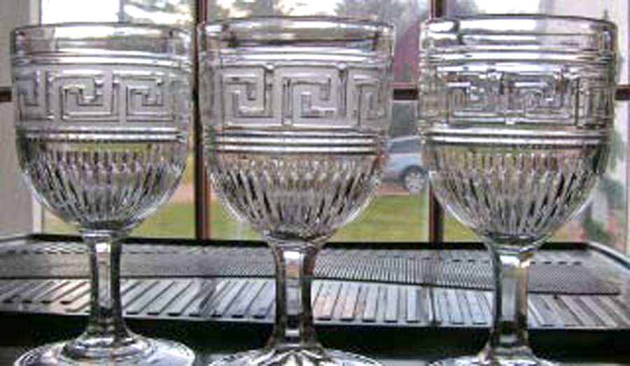 Roman Key Water Goblet by Union Glass Company-1