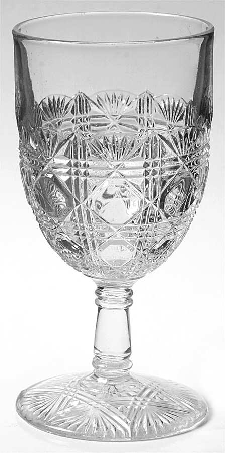 Block with Triple Bar Water Goblet by Unknown Manufacturer-1