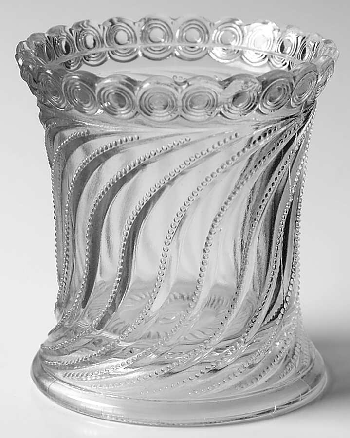 Beaded Swirl and Disk Sugar Bowl W/Lip No Lid by US Glass-1