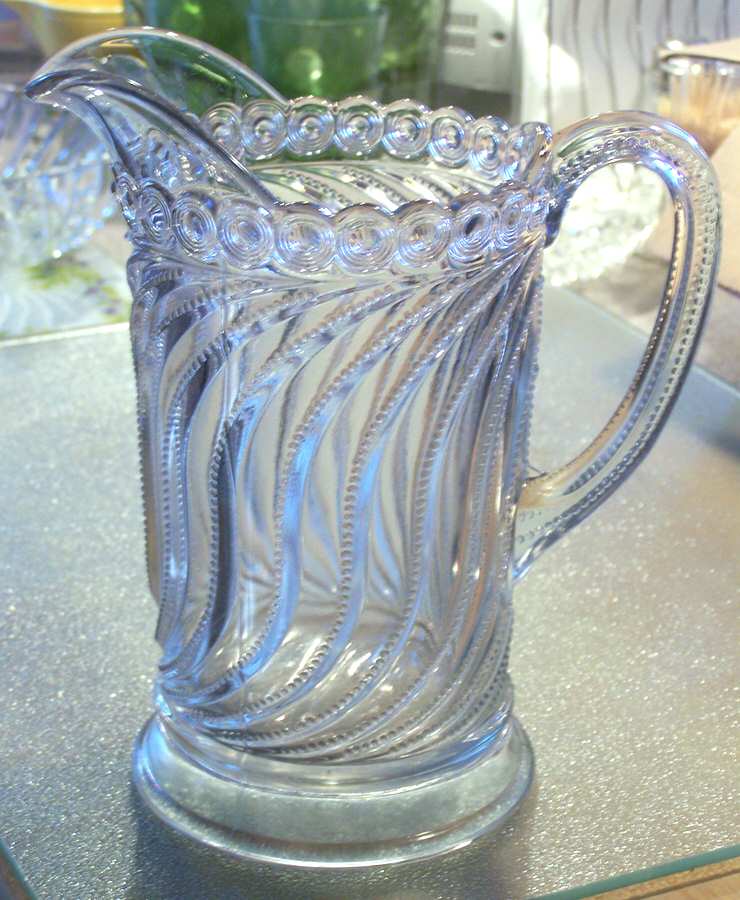 Beaded Swirl and Disk 40 Oz Pitcher by US Glass-1