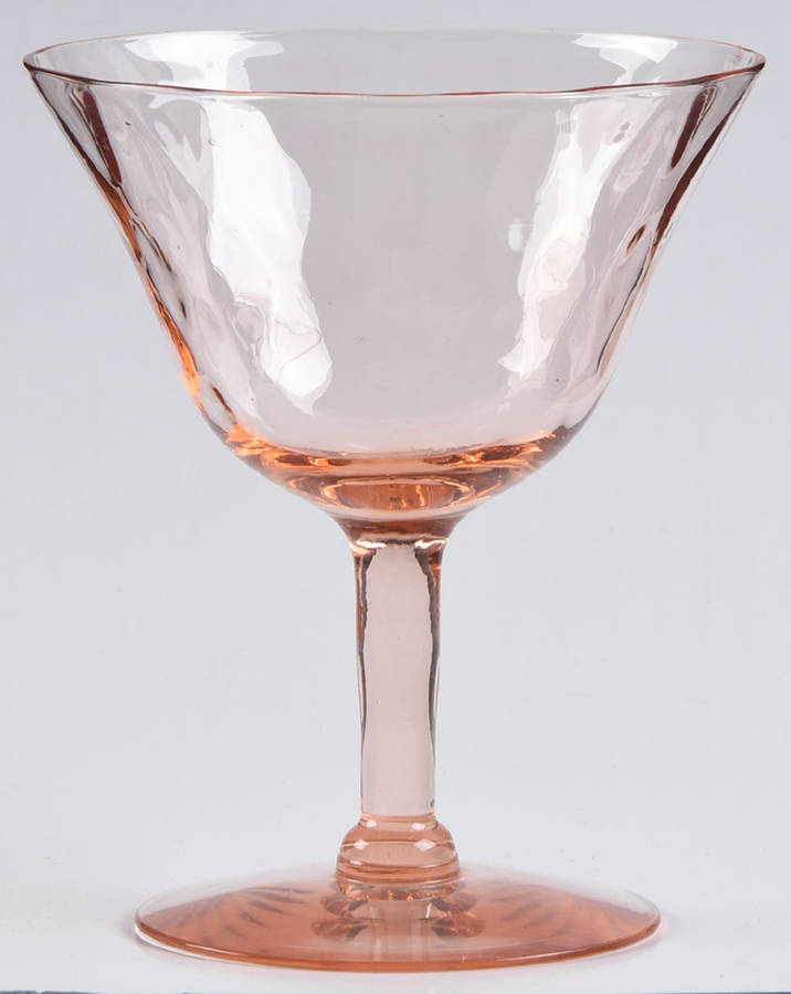 UNK3473 Pink (Diamond Optic) Low Sherbet by Unknown Manufacturer-1