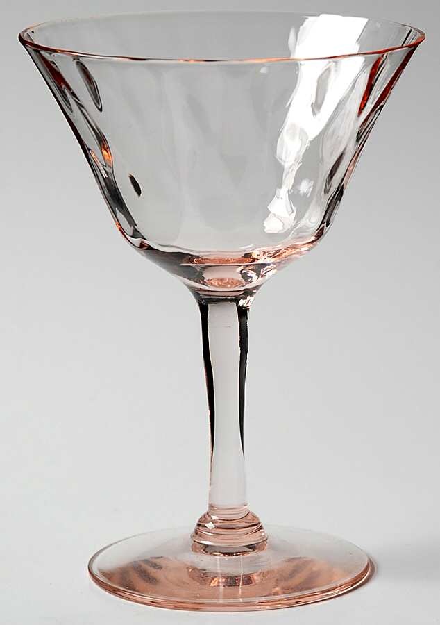 UNK3473 Pink (Diamond Optic) Champagne/Tall Sherbet by Unknown Manufacturer-1