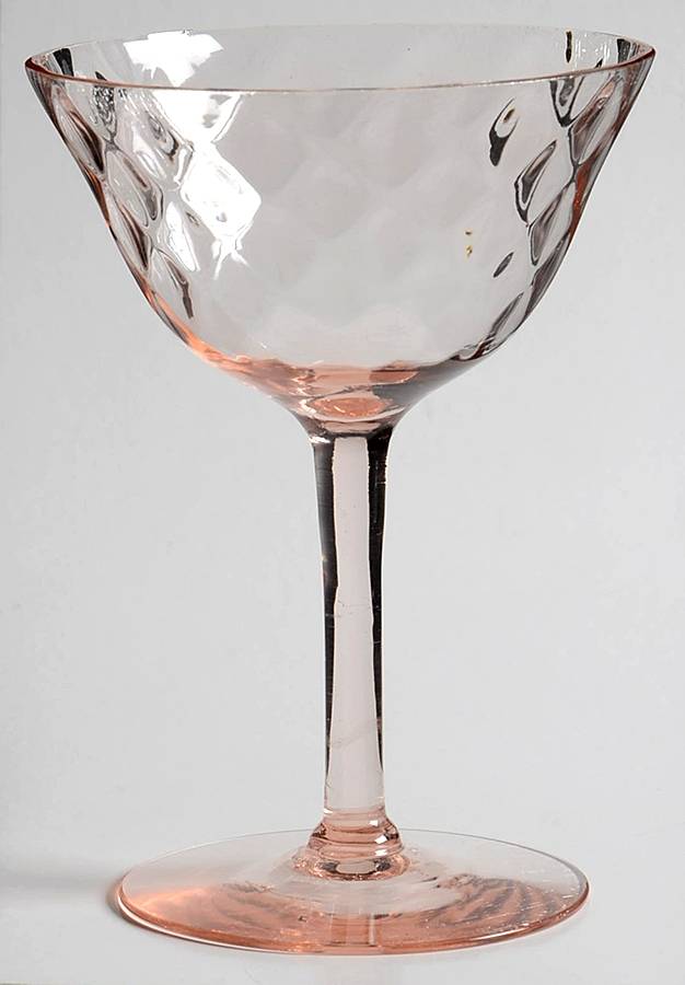 UNK3473 Pink (Diamond Optic) Champagne/Tall Sherbet by Unknown Manufacturer-1