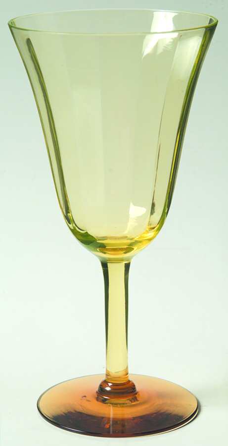 UNK3474 Vaseline Amber Water Goblet by Unknown Manufacturer-1