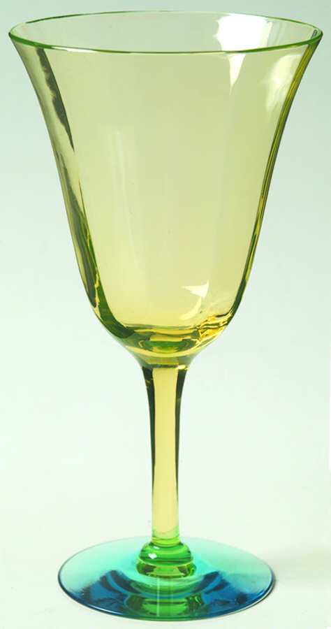 14196-Vaseline-Blue Water Goblet by Tiffin-Franciscan-1