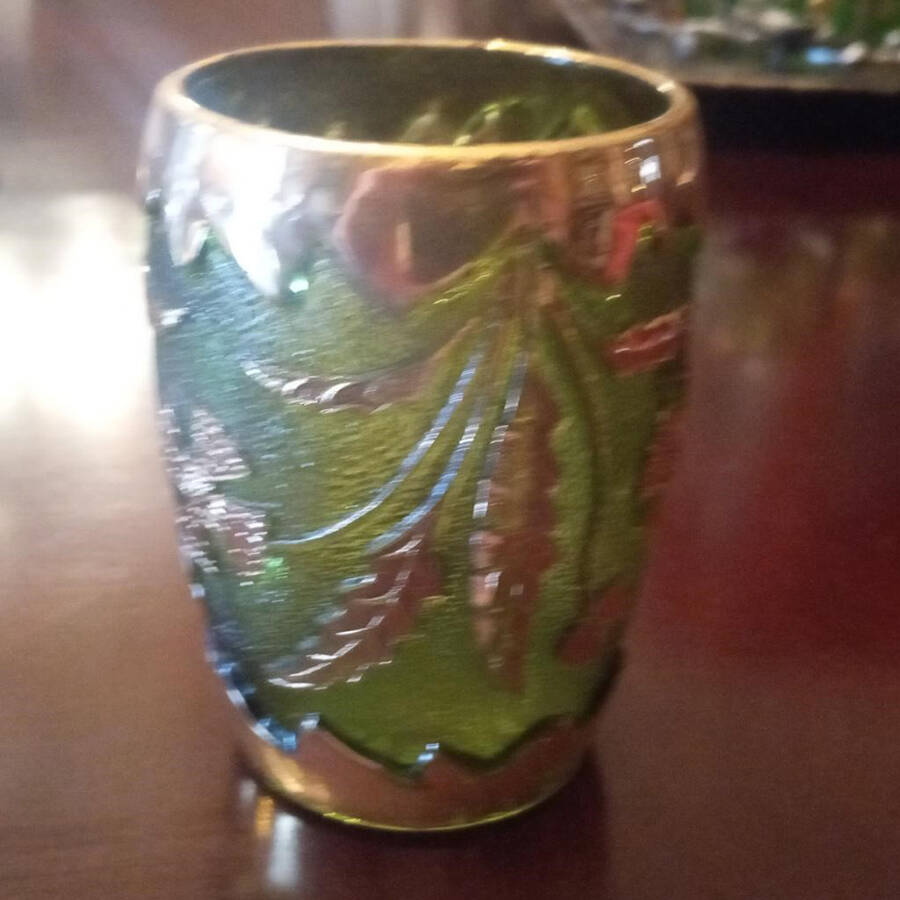 Delaware Emerald (Gold Accent) Flat Tumbler by US Glass-1