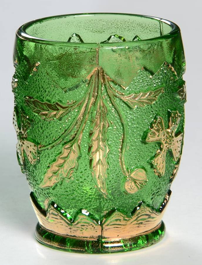 Delaware Emerald (Gold Accent) Toothpick Holder by US Glass-1