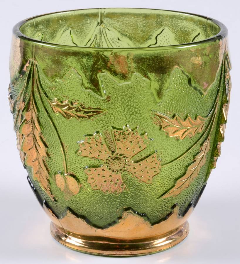 Delaware Emerald (Gold Accent) Open Spooner by US Glass-1