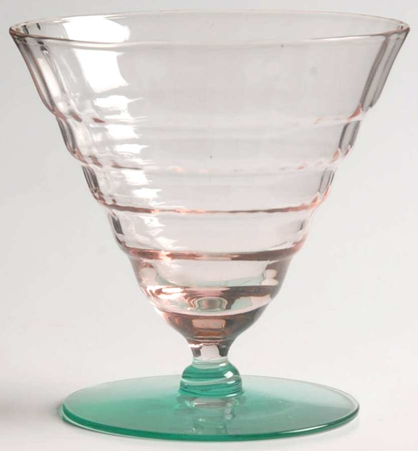 Mandalay Dine Pink and Green Oyster or Fruit Cocktail by Utility Glass-1
