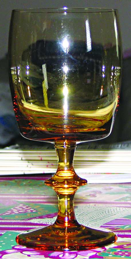 UNK3183 Amber Water Goblet by Unknown Manufacturer-1