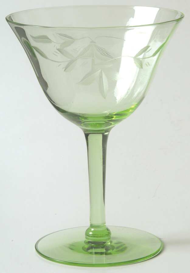 UNK4025 Green Champagne/Tall Sherbet by Unknown Manufacturer-1