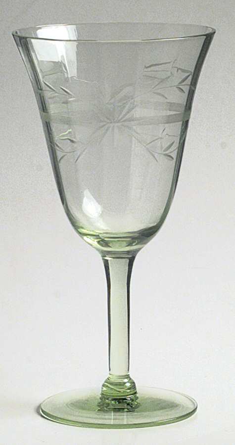 UNK458 Green Water Goblet by Unknown Manufacturer-1