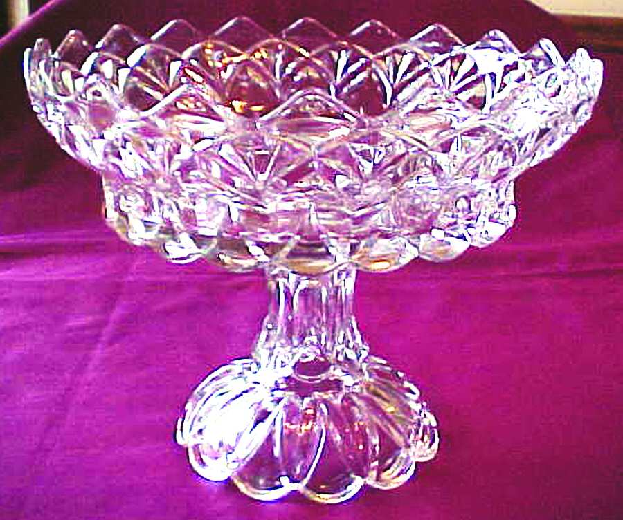 Heavy Gothic Clear Comport by US Glass-1