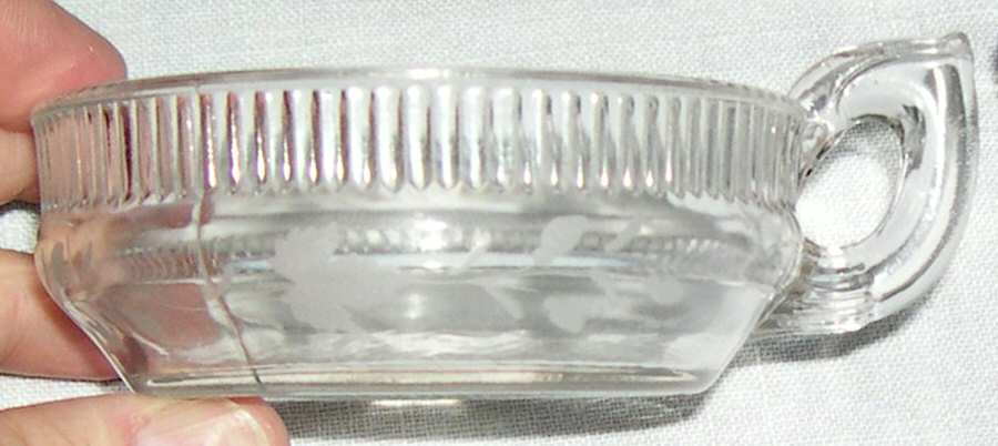 Silver Queen Engraved Handled Nappy by US Glass-1