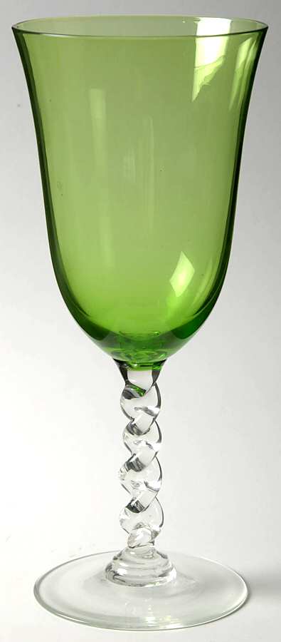 UNK3485 Green Water Goblet by Unknown Manufacturer-1