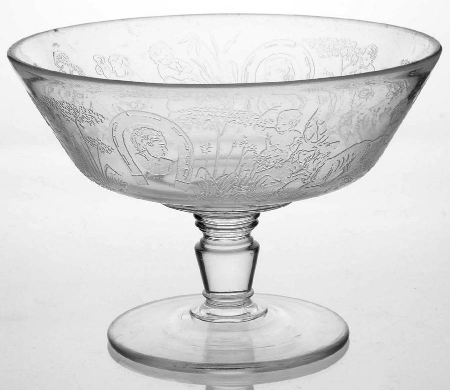 Cupid's Hunt Round Compote (Height X Width) by Unknown Manufacturer-1