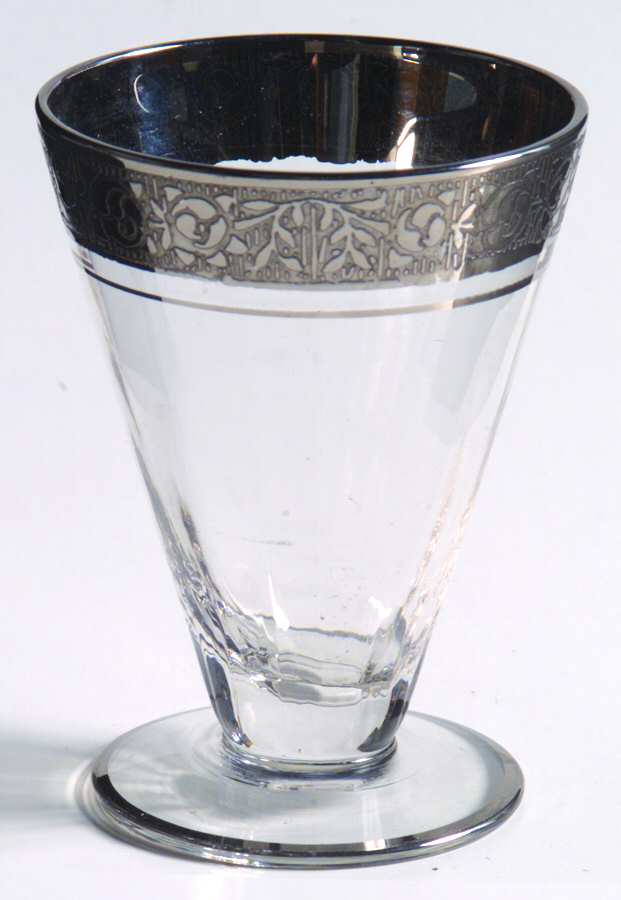 Rambler Rose Clear (Stem 14196, Platinum Encrusted) 2 1/2 Oz Footed Tumbler by Tiffin-Franciscan-1