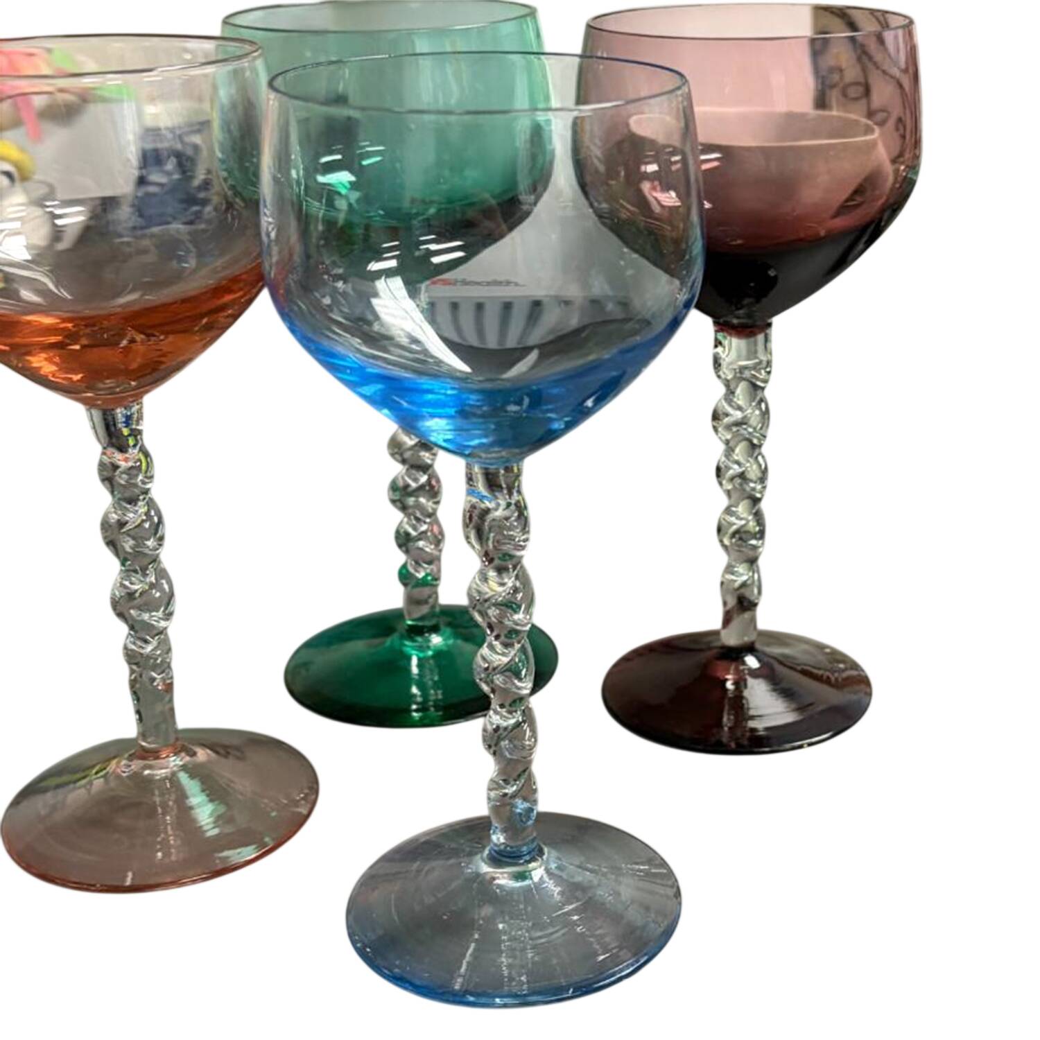 UNK3573 Blue Water Goblet by Unknown Manufacturer-1