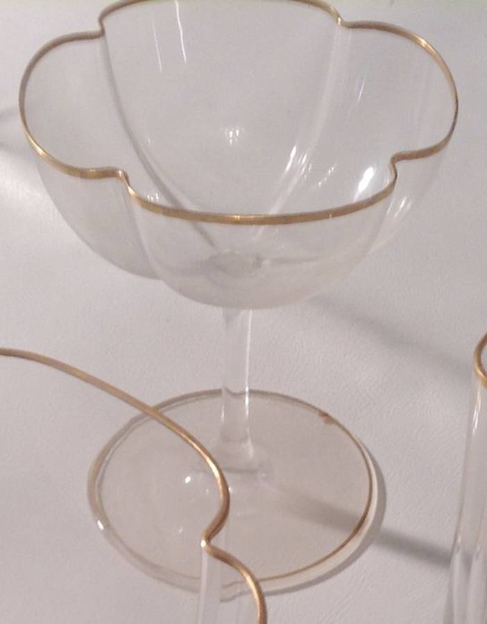 Unk4166 (Gold Trim) Champagne/Tall Sherbet by Unknown Manufacturer-1