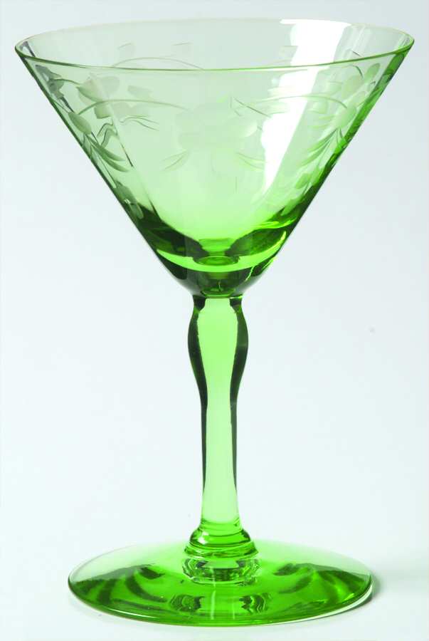 UNK4263 Green Champagne/Tall Sherbet by Unknown Manufacturer-1