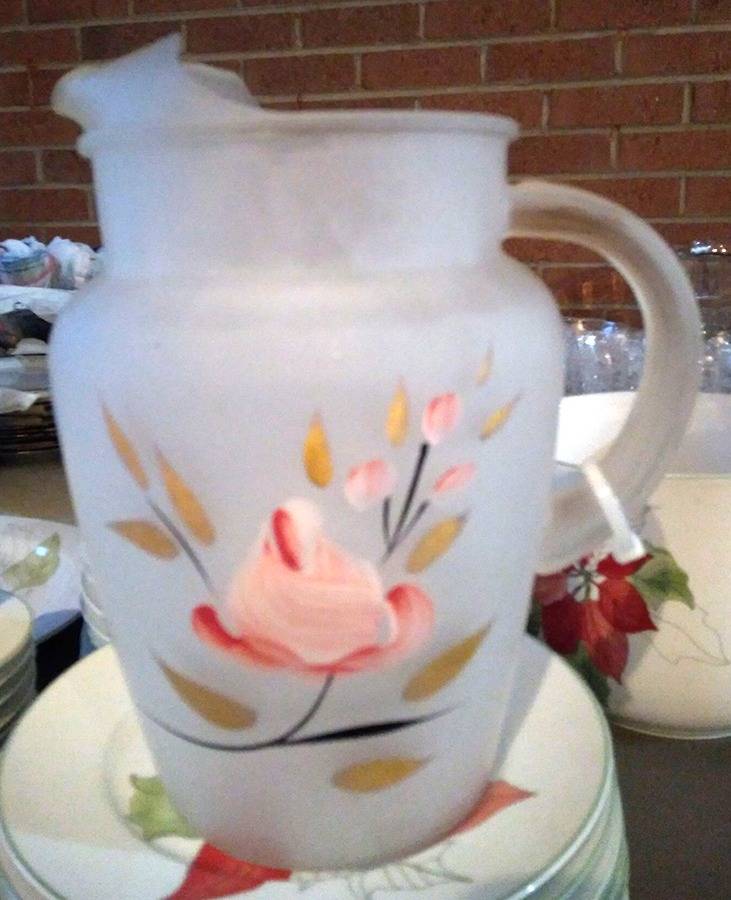 Rose Frosted Pitcher by Hazel-Atlas-1