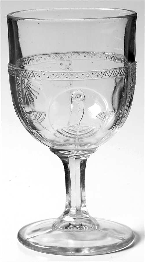 Owl in Fan Water Goblet by Unknown Manufacturer-1