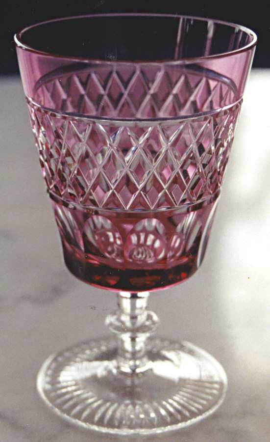 UNK4457 Cranberry Water Goblet by Unknown Manufacturer-1