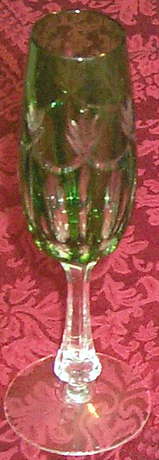 UNK3524 Green Fluted Champagne by Unknown Manufacturer-1