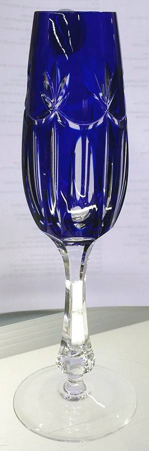 UNK3524 Cobalt Blue Fluted Champagne by Unknown Manufacturer-1