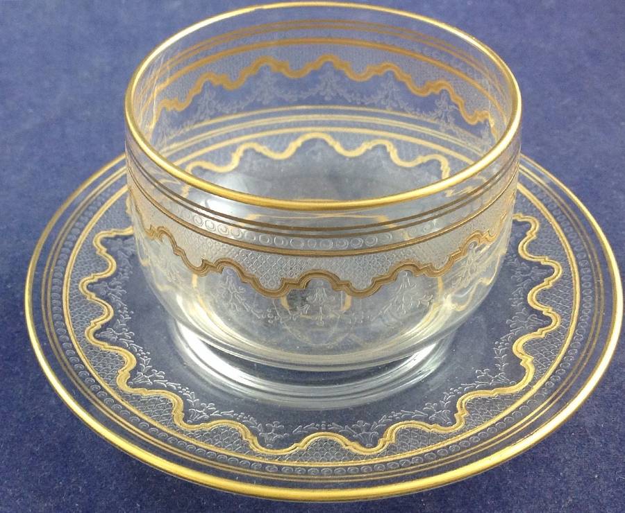 Beethoven Finger Bowl with Underplate by St Louis-1