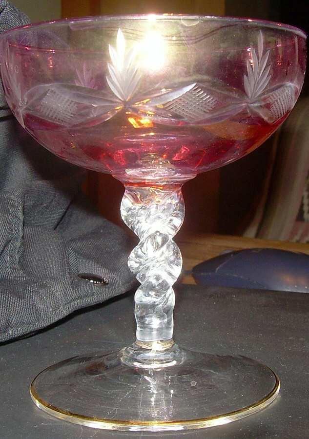 UNK4538 Red Champagne/Tall Sherbet by Unknown Manufacturer-1