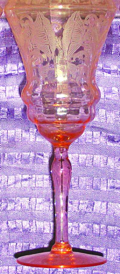 Bellflower pink Water Goblet by Glastonbury - Lotus-1