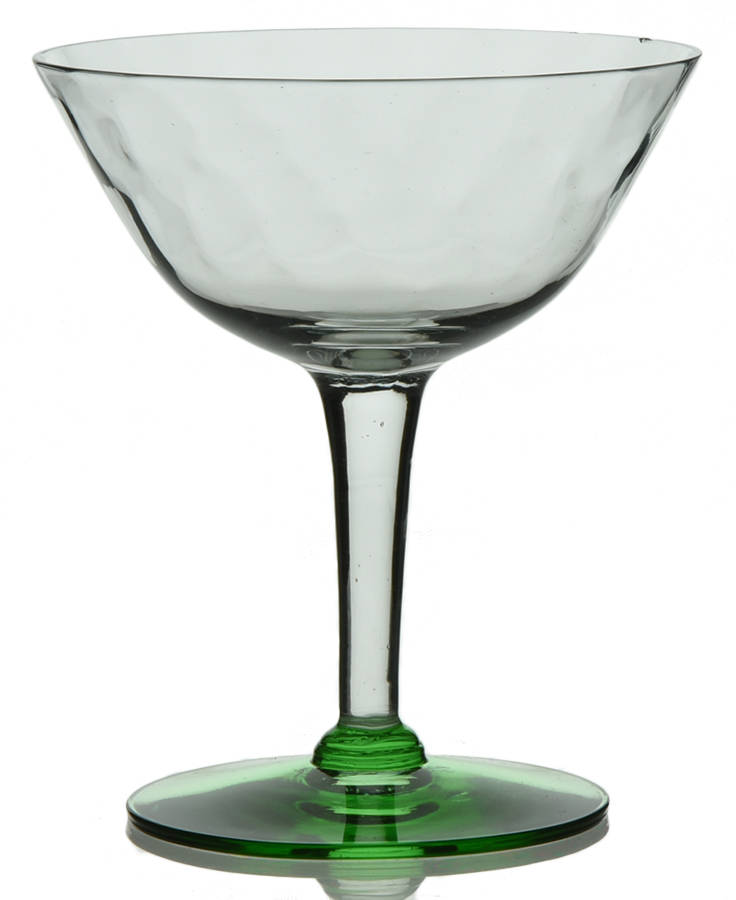 UNK4559 Green and Clear Champagne/Tall Sherbet by Unknown Manufacturer-1