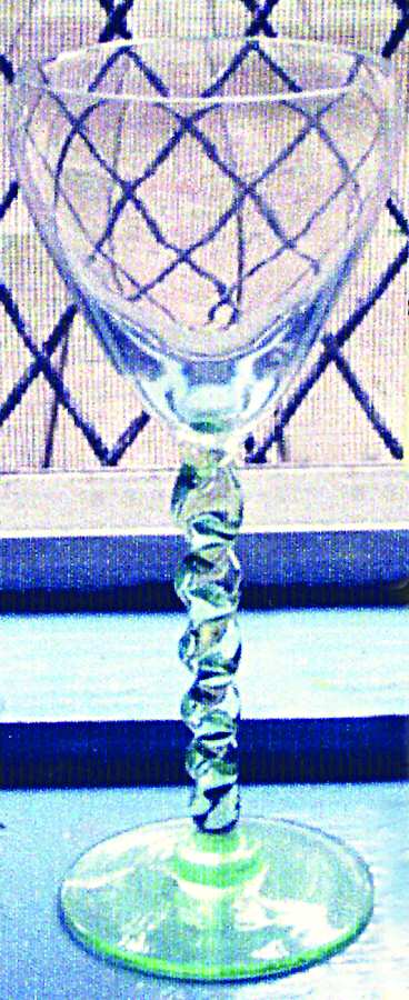 UNK4575 Green (Green Stem and Foot) Water Goblet by Unknown Manufacturer-1