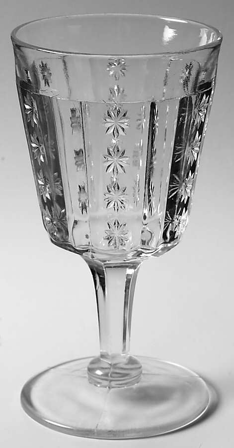 Prism & Panelled Rosettes Water Goblet by Unknown Manufacturer-1