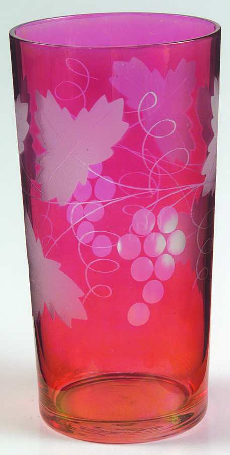 UNK4706 Red Bowl Highball Glass by Unknown Manufacturer-1